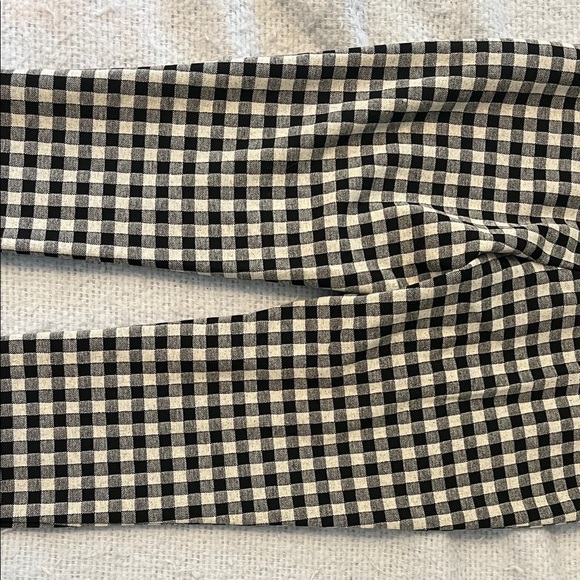 ZARA Black and White Checkered Stretch Pants SZ M Zipper Front - Picture 11 of 14